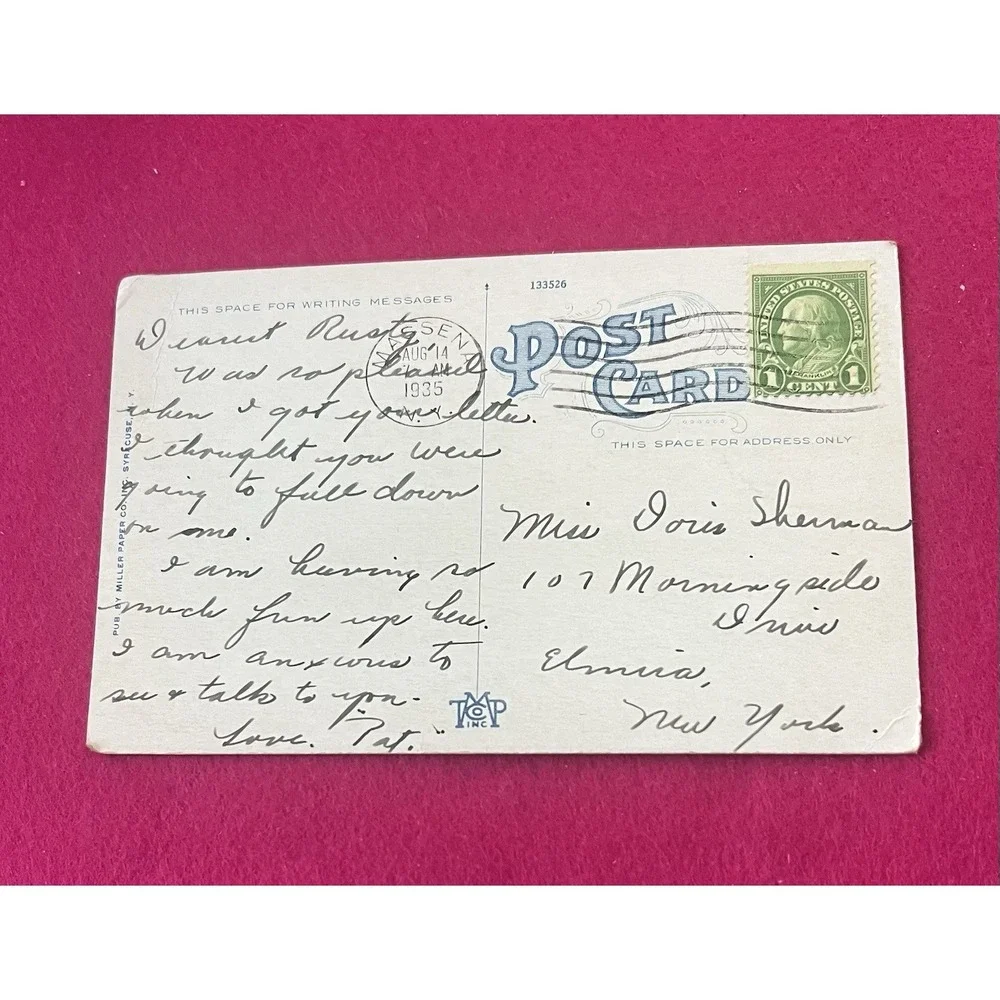 Postcard - Lindenhof View From Boat Landing 1000 Islands NY Posted 1935